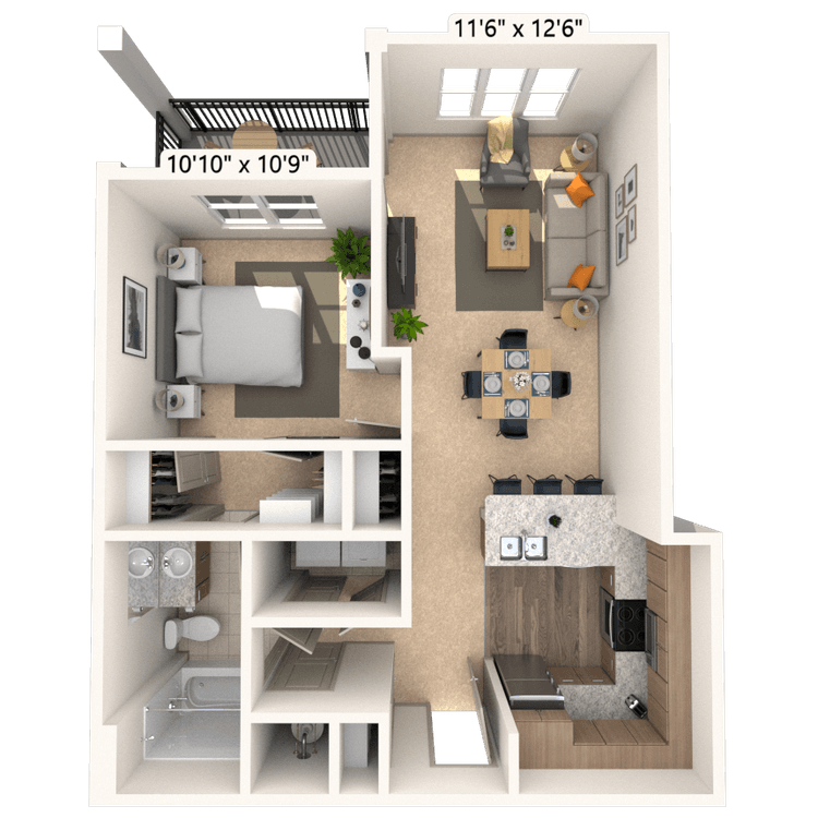 Floorplan image of unit 32207