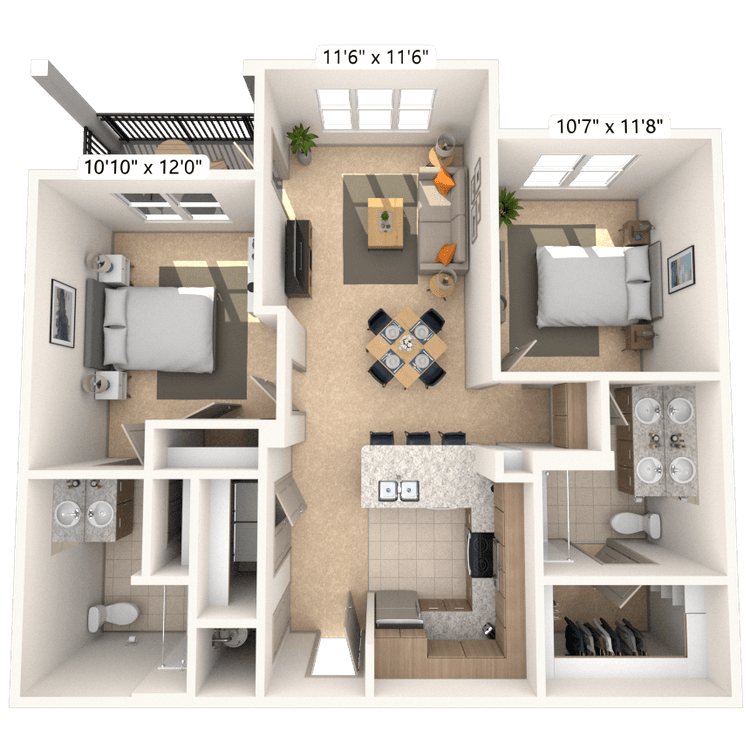 Floorplan image of unit 11105