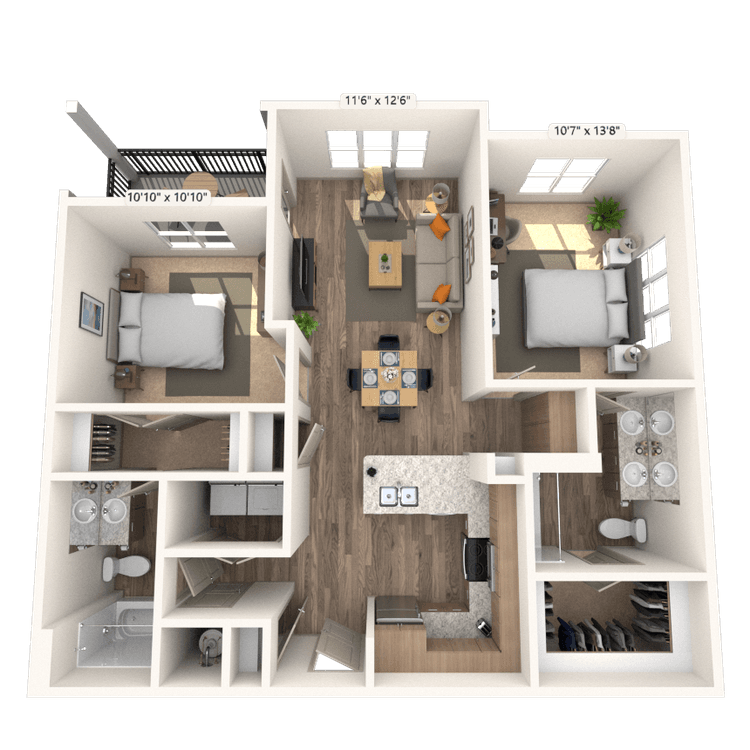 Floorplan image of unit 13306