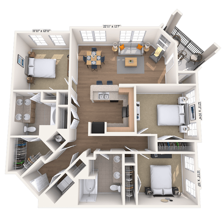 Floorplan image of unit 11109