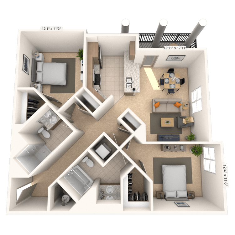 Floorplan image of unit I 3116