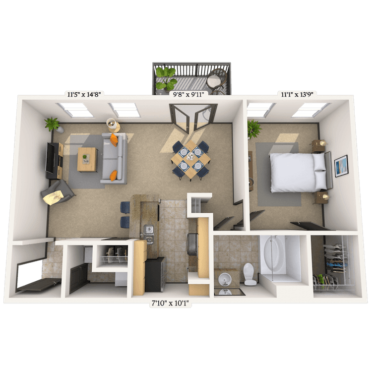 Floorplan image of unit 9305