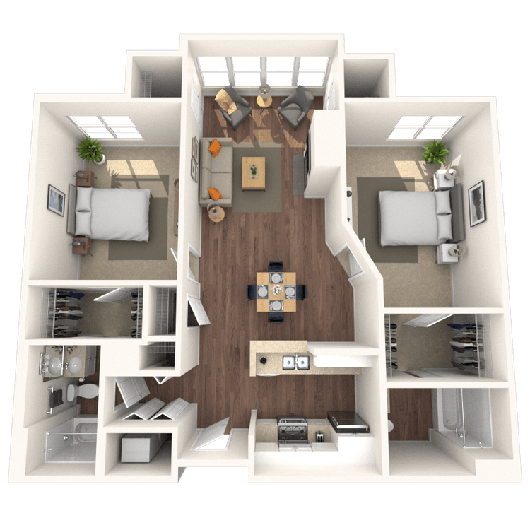 Floorplan image of unit 1307