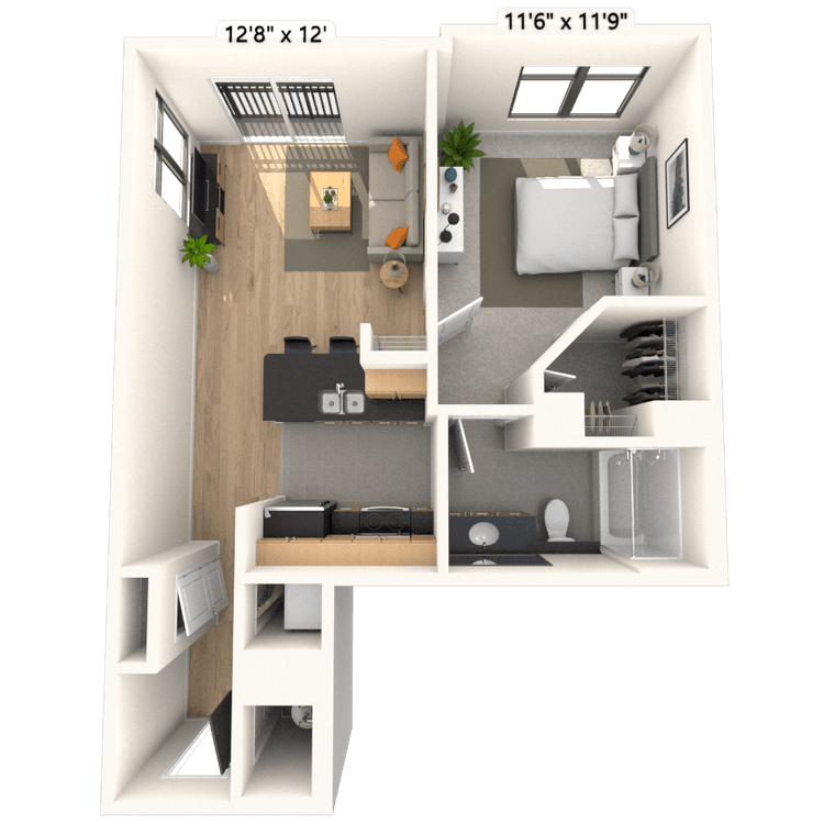 Floorplan image of unit 705HL1