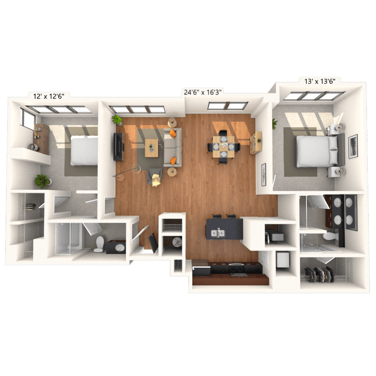 Floorplan image of unit 1210HL1