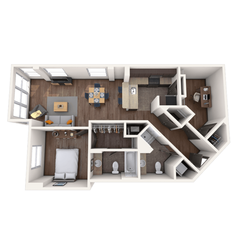 Floorplan image of unit 704