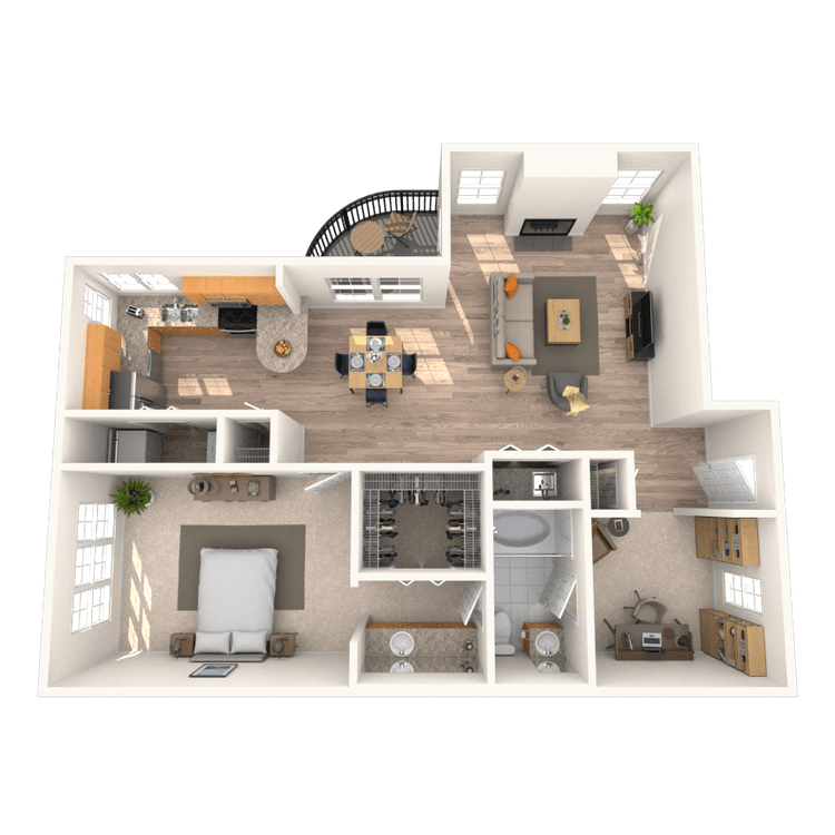 Floorplan image of unit 205