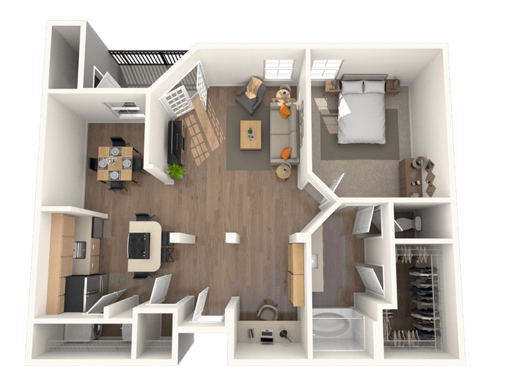Floorplan image of unit 204