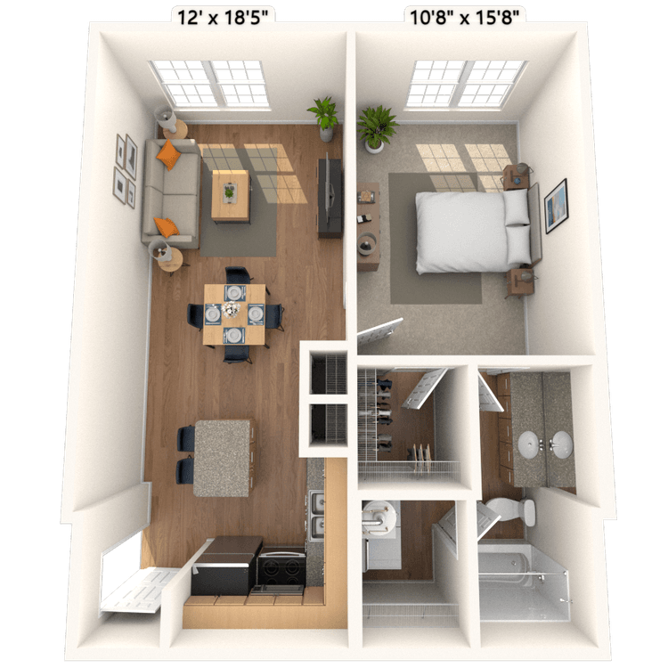 Floorplan image of unit 2302