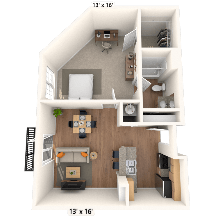 Floorplan image of unit 4018