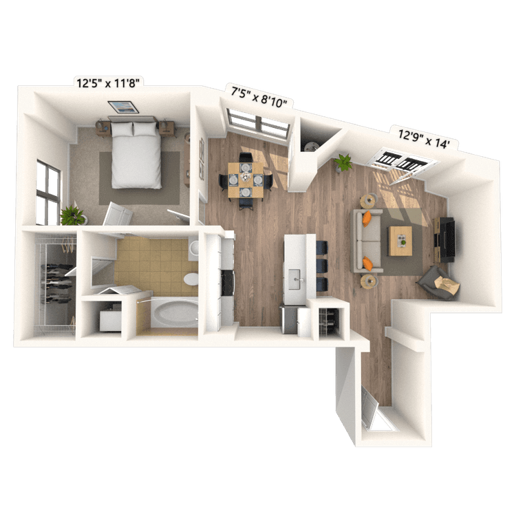 Floorplan image of unit 315
