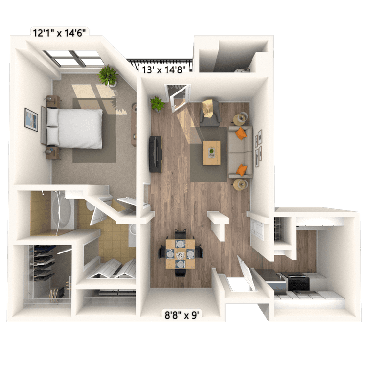 Floorplan image of unit 536