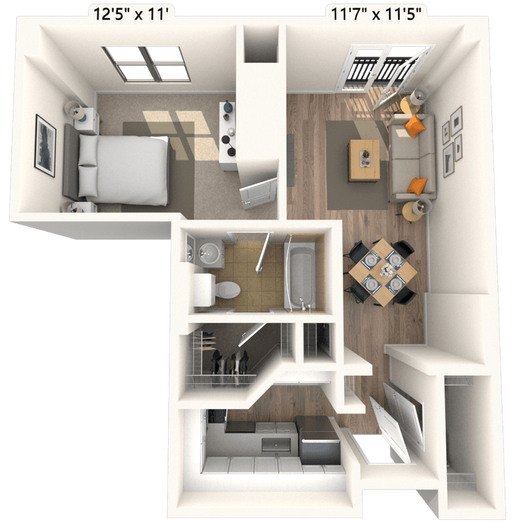 Floorplan image of unit 557
