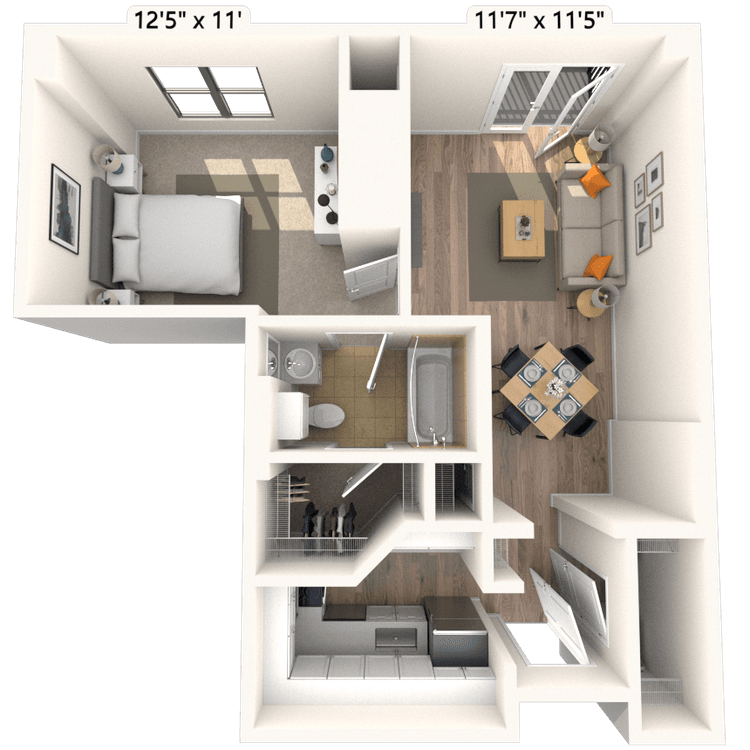 Floorplan image of unit 357