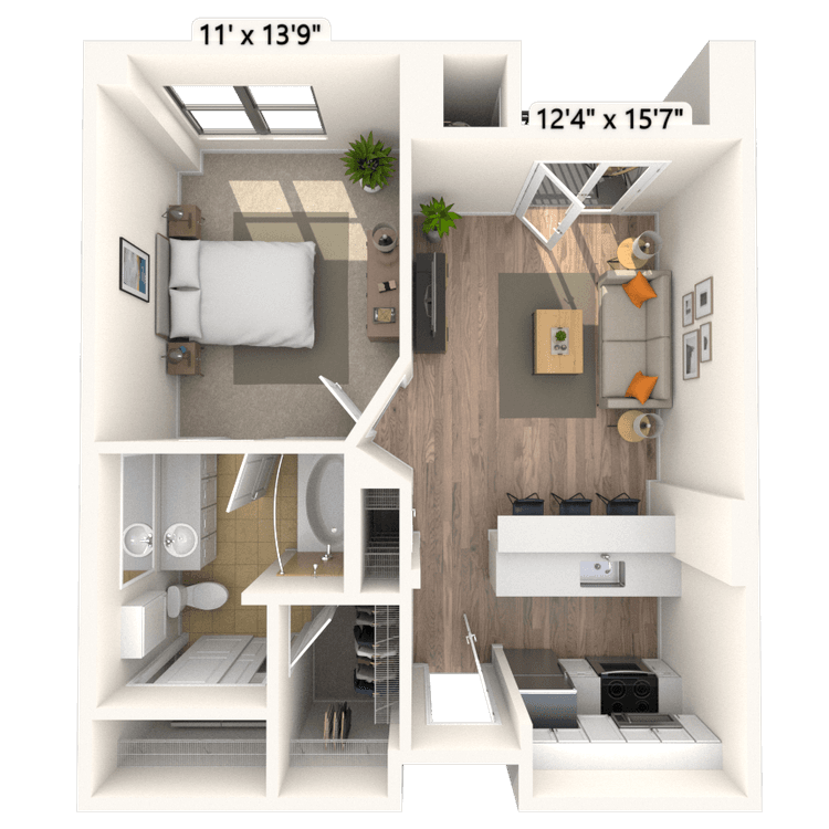 Floorplan image of unit 137