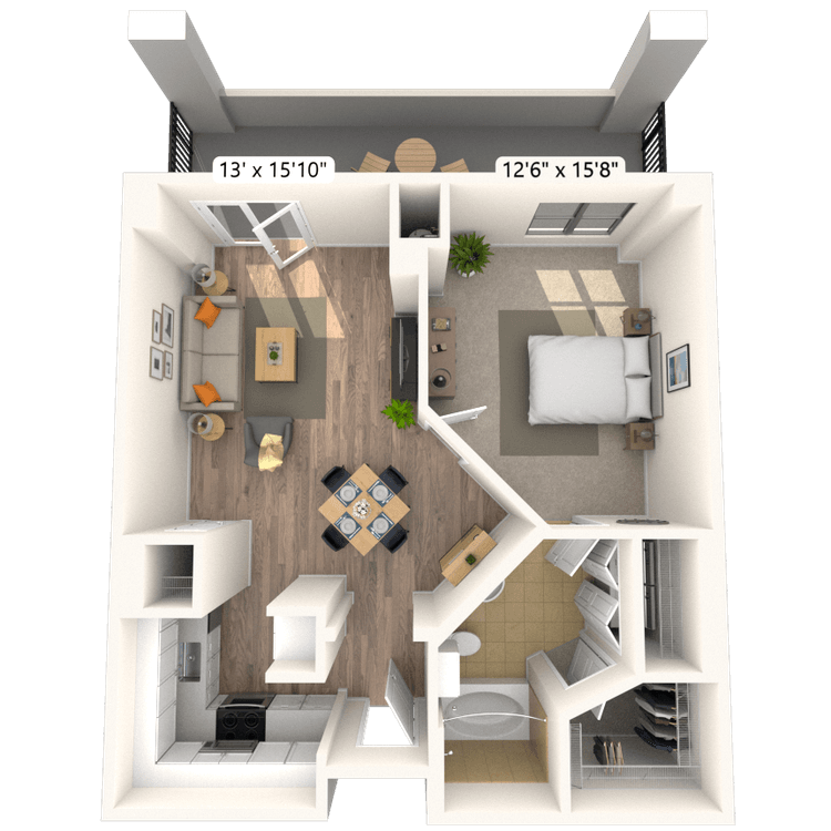 Floorplan image of unit 313