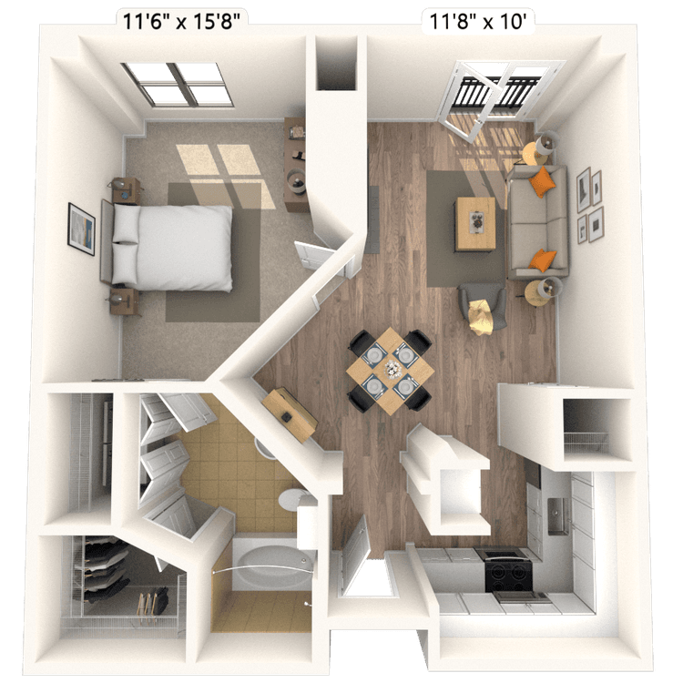 Floorplan image of unit 602