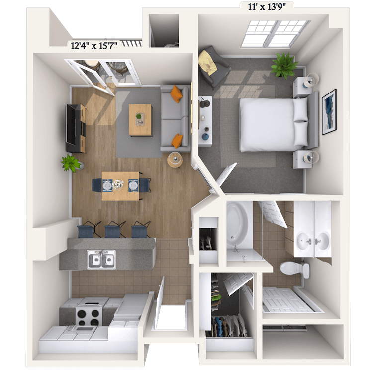Floorplan image of unit 427