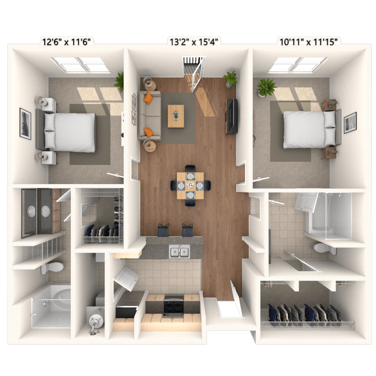 Floorplan image of unit 746