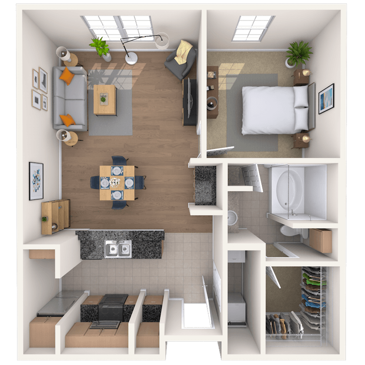 Floorplan image of unit 217