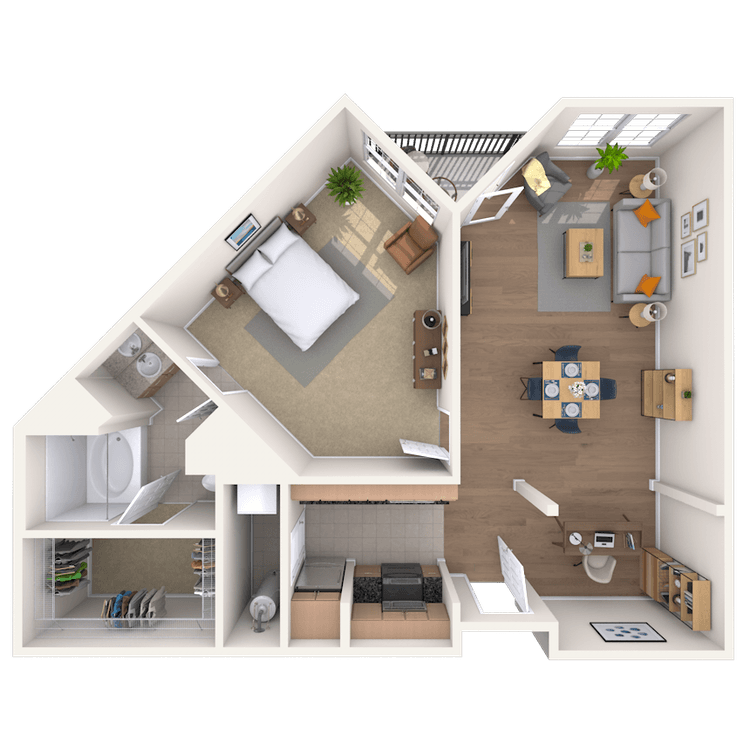 Floorplan image of unit 748