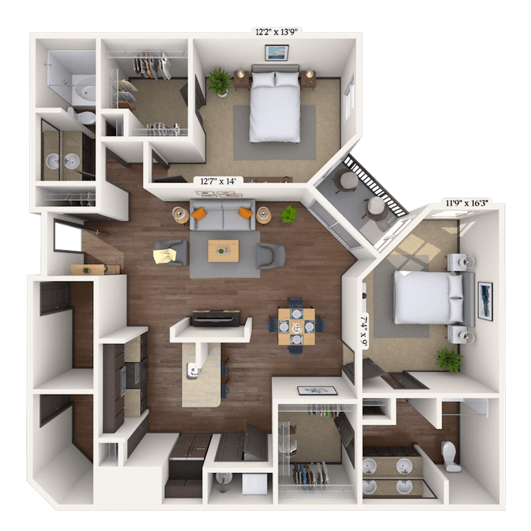 Floorplan image of unit 2115