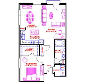 Floorplan image of unit 11046