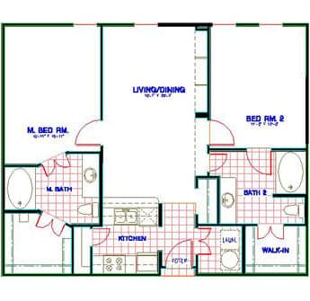 Floorplan image of unit 1344