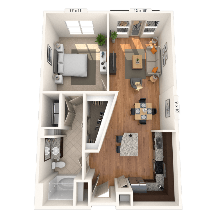 Floorplan image of unit 3119