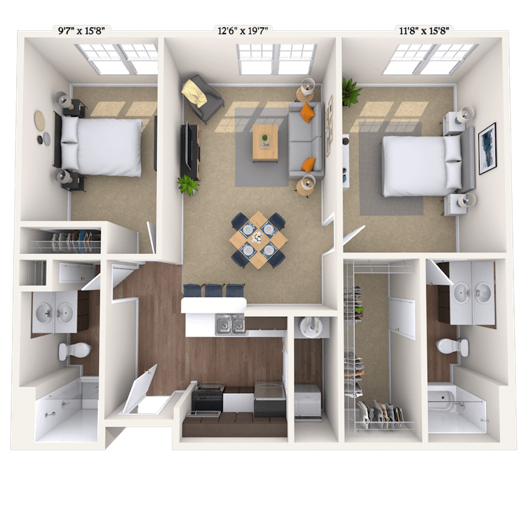 Floorplan image of unit 1307