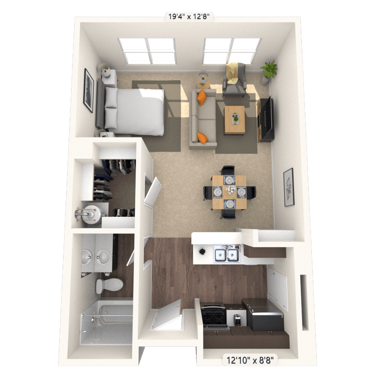 Floorplan image of unit 1327