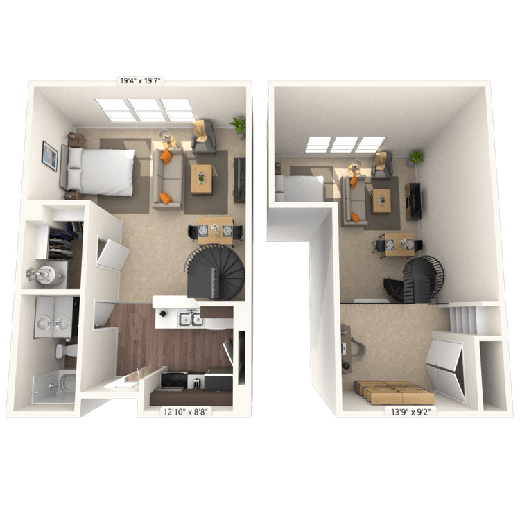 Floorplan image of unit 4105