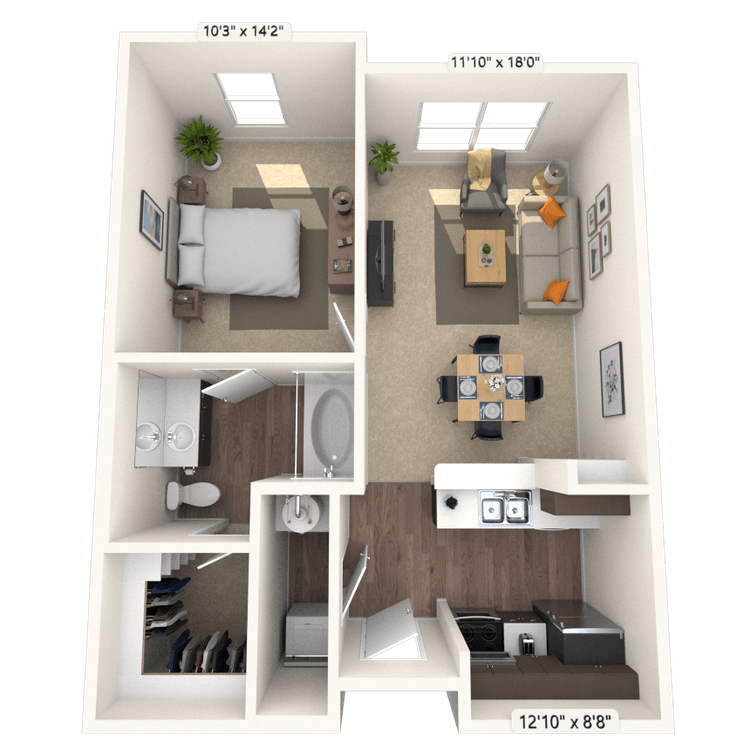 Floorplan image of unit 2217