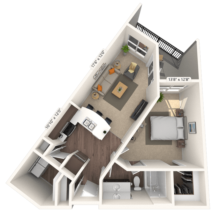Floorplan image of unit 306