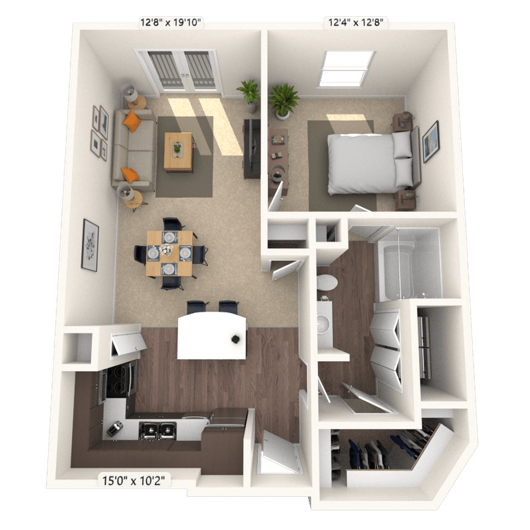 Floorplan image of unit 107