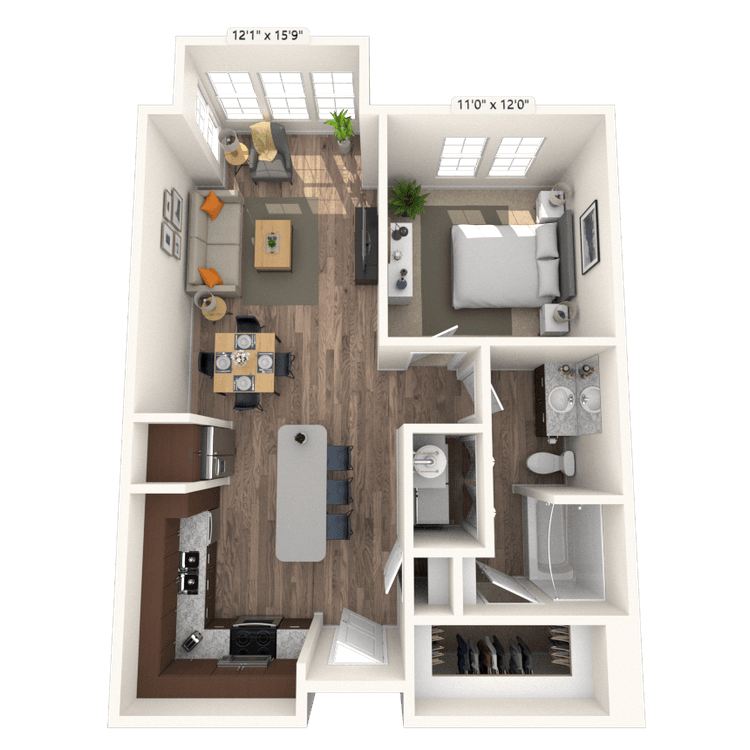 Floorplan image of unit 344