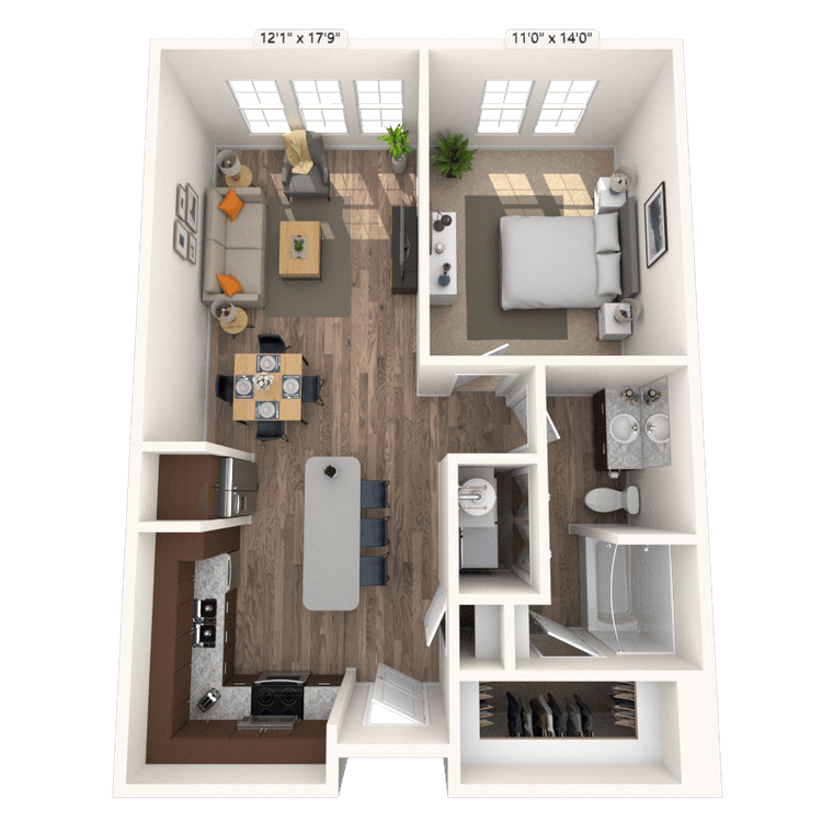 Floorplan image of unit 412