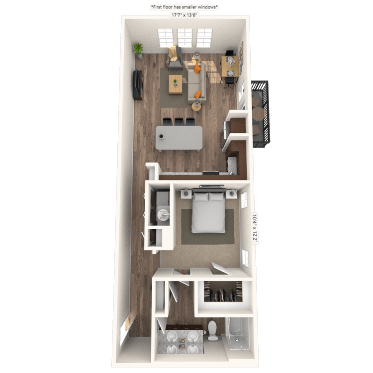 Floorplan image of unit 201