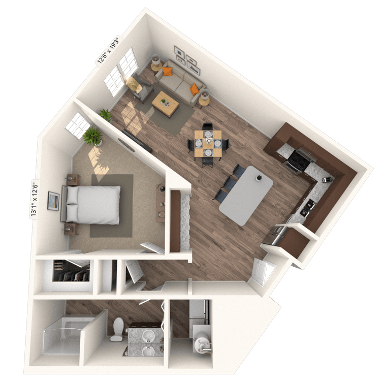 Floorplan image of unit 117
