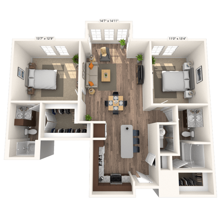 Floorplan image of unit 342