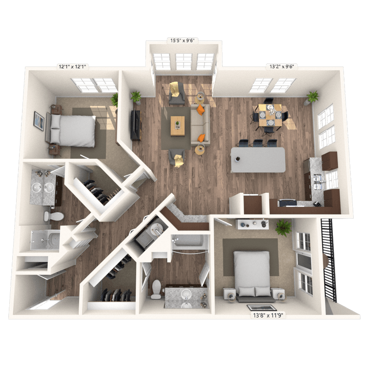 Floorplan image of unit 431