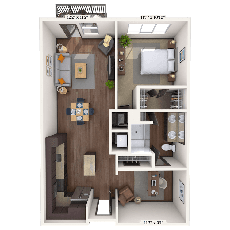 Floorplan image of unit II 268