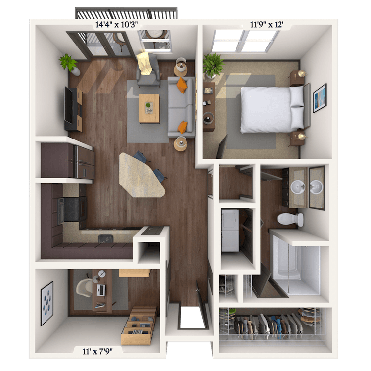 Floorplan image of unit 3032