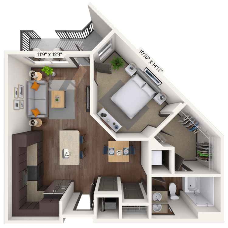 Floorplan image of unit II 363