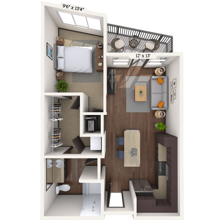 Floorplan image of unit II 406