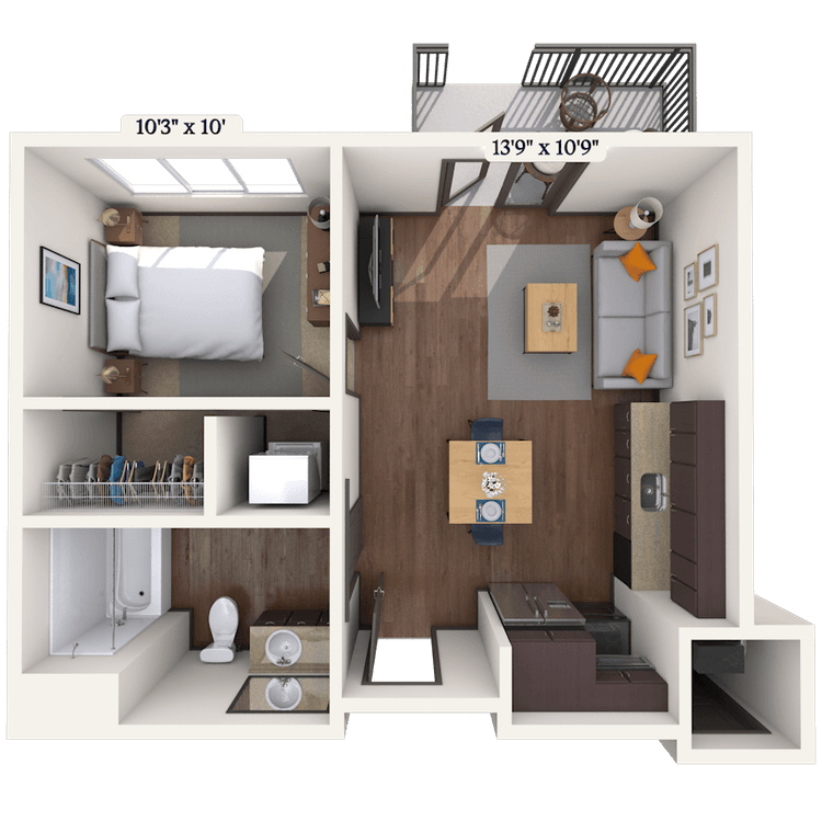 Floorplan image of unit II 524
