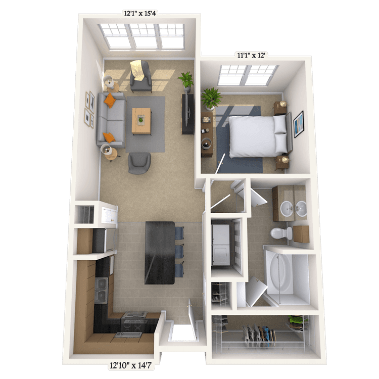 Floorplan image of unit 1227