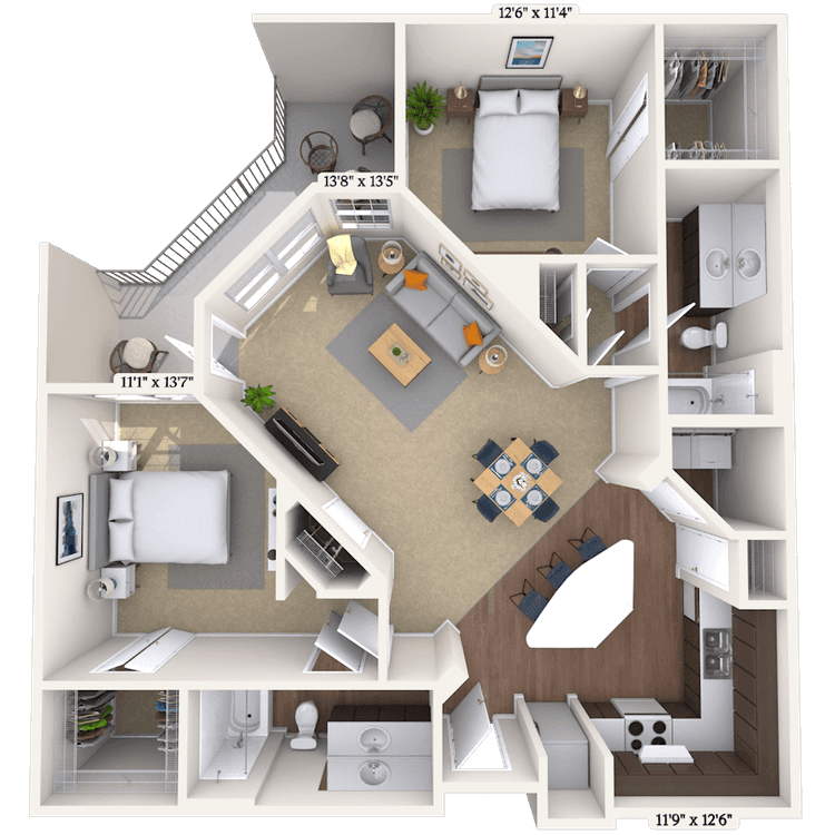 Floorplan image of unit 2210