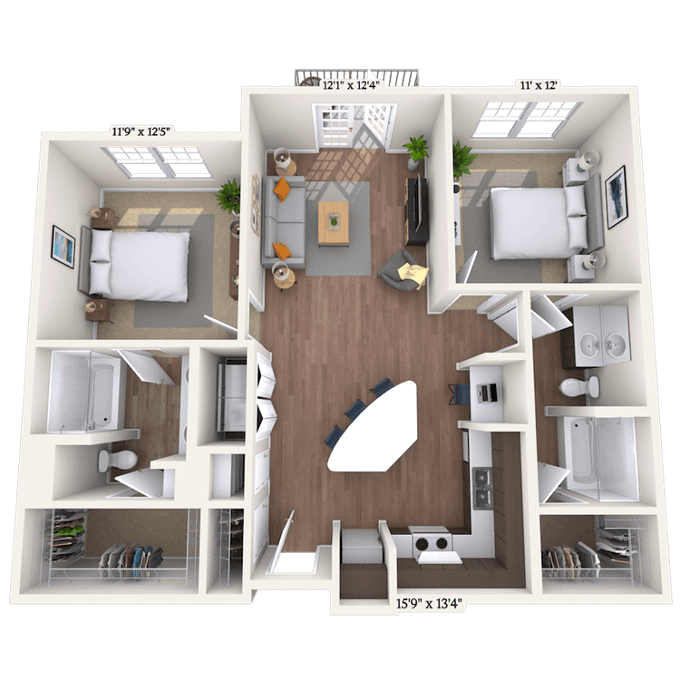 Floorplan image of unit 2211