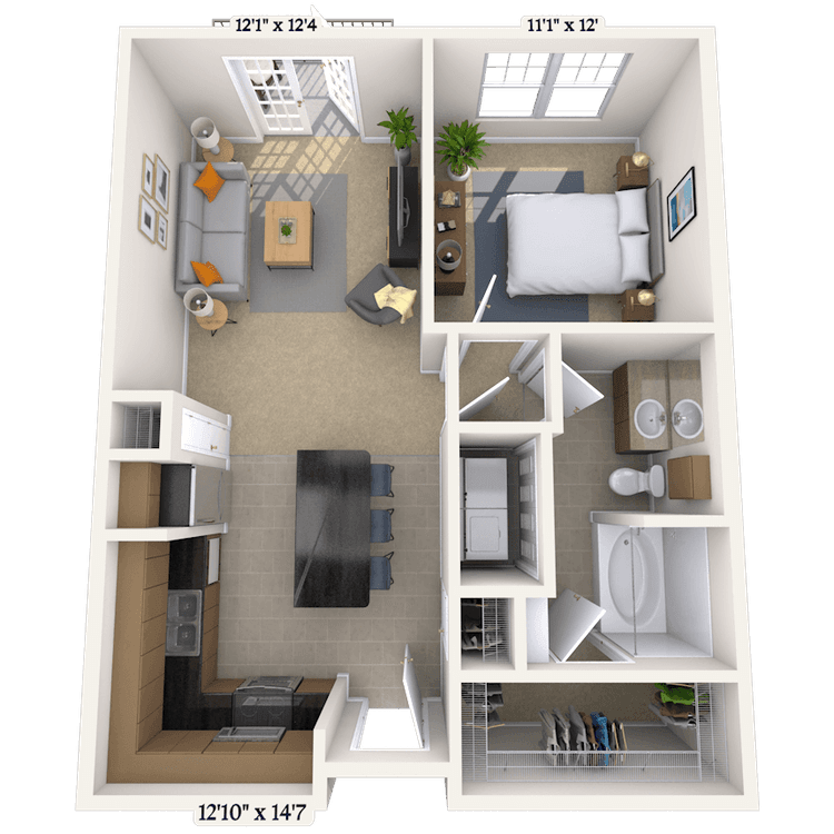 Floorplan image of unit 3301